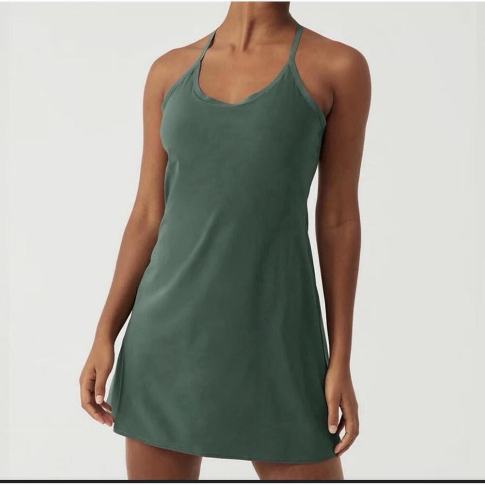 Outdoor Voices The Exercise Dress Women Sz Small Evergreen Tennis Pickleball Gym